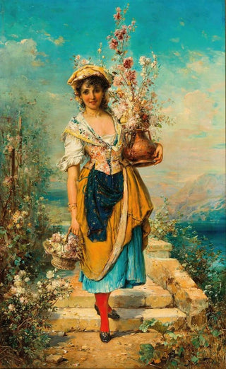 Hans Zatzka - A Beautiful Flower Girl.webp