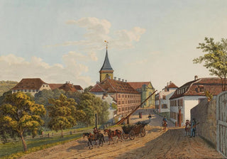 Hauptstrasse und Kirche in Lrrach - 1823.webp