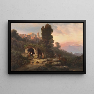 Heinrich Jaeckel - Am Brunnen in Olevano Romano.webp