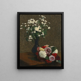 Henri FantinLatour - Fleurs camomille et dahlias.webp