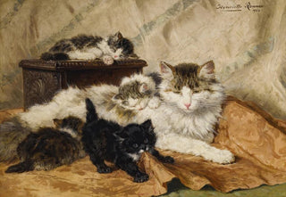 Henritte RonnerKnip - A Mother And Her Kittens.webp