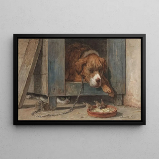 Henritte RonnerKnip - Kat bespiedt vogels bij een slapende hond.webp