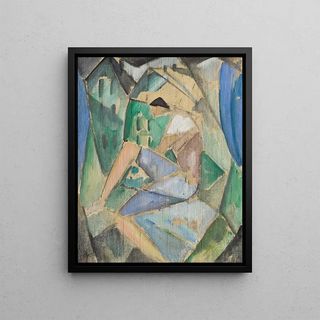 Hermann Stenner - Kubistische Figur mit Husern.webp