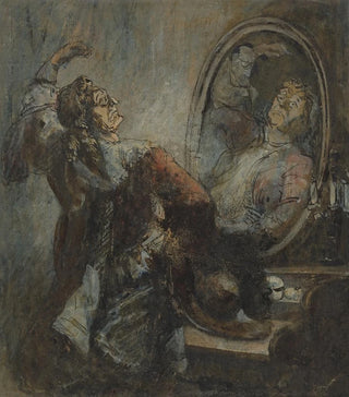 Honor Daumier - Actor Posing In Front Of A Mirror.webp