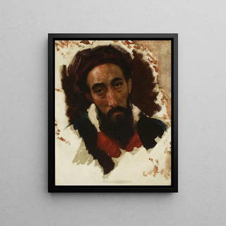 Horace Vernet - Study of a male head.webp