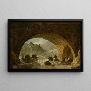 Hubert Robert - Fishermen Under a Bridge.webp