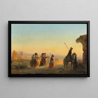 Ippolito Caffi - Rome the Via Appia at Dawn (Case Conflict).webp
