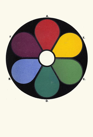 James Ward - The Primaries Red Green and UltramarineBlue with their Complementaries or Secondaries BlueGreen Purple and Yellow.webp