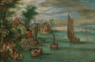 Jan Brueghel the Younger - A river landscape with ferries and sailing boats.webp