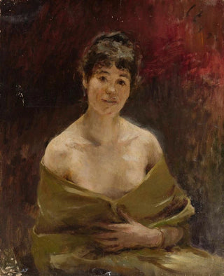 Jan Cigliski - Study of a female model in green drapery.webp