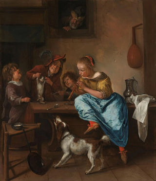Jan Steen - Children Teaching a Cat to Dance Known as The Dancing Lesson.webp