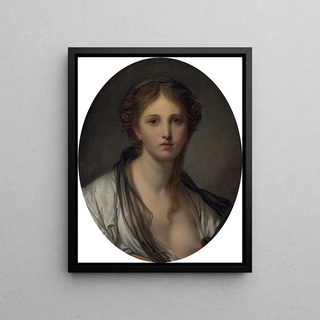 JeanBaptiste Greuze - Portrait of a young woman bust length with a black scarf.webp