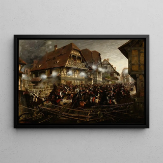 JeanBaptiste douard Detaille - Charge du 9e rgiment de cuirassiers dans le village de Morsbronn.webp