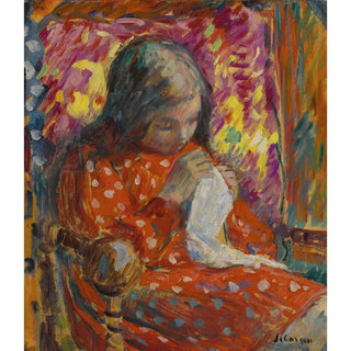 Jeune fille cousant - Henri Lebasque | Reproduction Tableau Décoration murale affiche copie