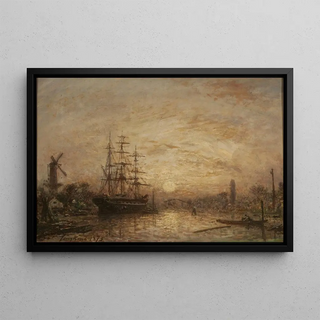 Johan Barthold Jongkind - Coucher de soleil en Hollande puesta de sol en Holanda.webp