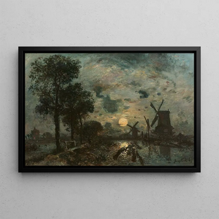 Johan Barthold Jongkind - Moulins au clair de lune Schiedam.webp