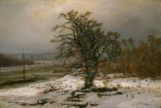 Johan Christian Dahl - Oak Tree by the Elbe in Winter.webp