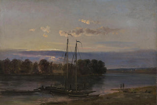 Johan Christian Dahl - The Elbe at Sunset.webp