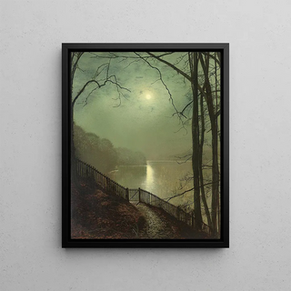 John Atkinson Grimshaw - Moonlight on the lake Roundhay Park Leeds.webp