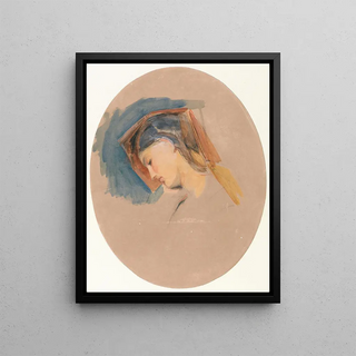 John Frederick Lewis - Head of a Young Woman.webp