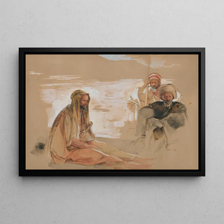 John Frederick Lewis - Study Of Three Arabs.webp