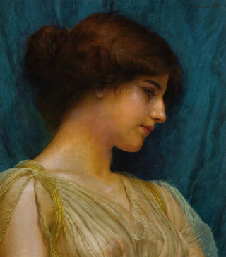 John William Godward - Study of a girls head.webp