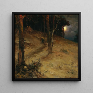 Julius Sergius Klever - A moonlit night in the forest.webp