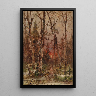 Julius Sergius Klever - Winterlandschaft bei untergehender Sonne.webp