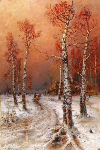 Julius Sergius Klever - Winterstimmung Mit Saatkrhen.webp