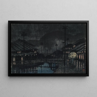 Kawase Hasui - Evening Rain in Tajima Kinosaki.webp