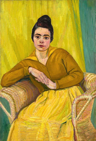 Koloman Moser - Sitzende Dame im Korbstuhl.webp