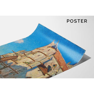 L'Église de Moret Le Soir - Alfred Sisley | Reproduction Tableau Décoration murale affiche copie