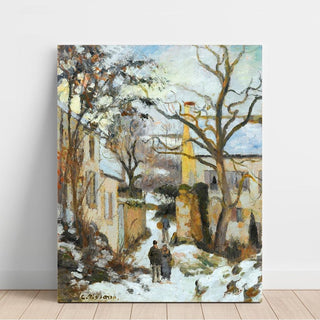 La Maison Rondest Sous La Neige, Pontoise Or Chemin De L'hermitage, Pontoise, Sous La Neige - Camille Pissarro | Reproduction Tableau Décoration murale affiche copie