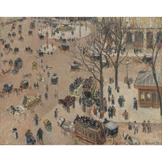 La Place du Théâtre Français - Camille Pissarro | Reproduction Tableau Décoration murale affiche copie