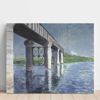 La Seine et le pont ferroviaire d'Argenteuil - Gustave Caillebotte | Reproduction Tableau Décoration murale affiche copie