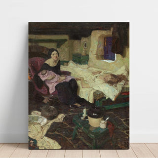 La belle sage-femme, le bébé et la belle mère - Dean Cornwell | Reproduction Tableau Décoration murale affiche copie