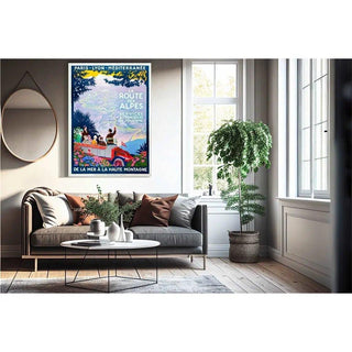 La route des Alpes - Affiche vintage