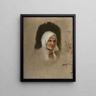 Ladislav Mednynszky - Village Woman in a White Scarf.webp