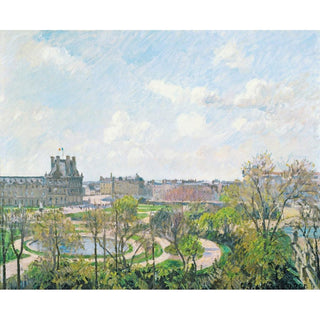 Le Jardin des Tuileries et le Pavillon de Flore, Matin, Printemps - Camille Pissarro | Reproduction Tableau Décoration murale affiche copie
