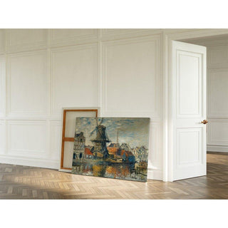 Le Moulin à vent sur l'Onbekende Gracht, Amsterdam - Claude Monet | Reproduction Tableau Décoration murale affiche copie