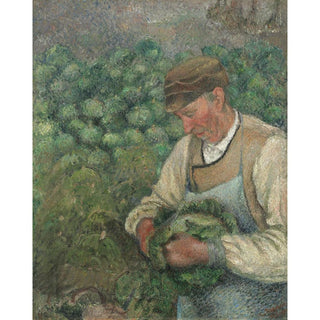 Le jardinier - Vieux paysan au chou - Camille Pissarro | Reproduction Tableau Décoration murale affiche copie