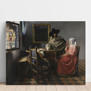 Le verre de vin - Johannes Vermeer | Reproduction Tableau Décoration murale affiche copie