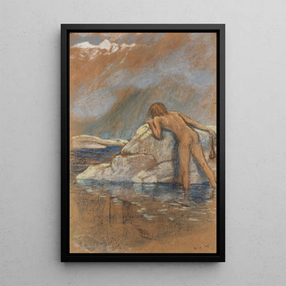 Ludwig von Hofmann - Knabenakt mit Steinschleuder Murmeltiere jagend.webp