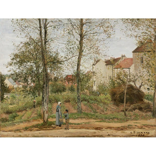 Maisons à Bougival Automne - Camille Pissarro | Reproduction Tableau Décoration murale affiche copie