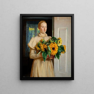 Michael Ancher - Girl with Sunflowers 1893.webp