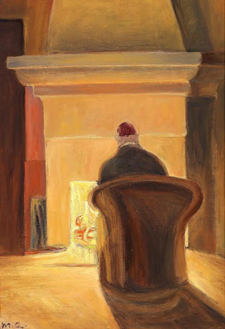 Michael Ancher - Holger Drachmann ved Kaminen Skagen.webp