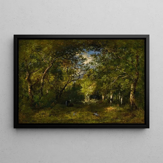 NarcisseVirgile Diaz de La Pea - Alle En Fort Bcheronne Courbe Sous Le Poids De Son Fagot Traces Deau.webp