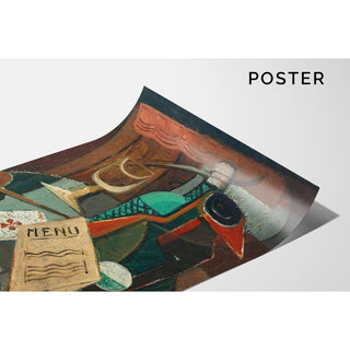 Nature Morte au Menu et au Siphon - Louis Marcoussis | Reproduction Tableau Décoration murale affiche copie