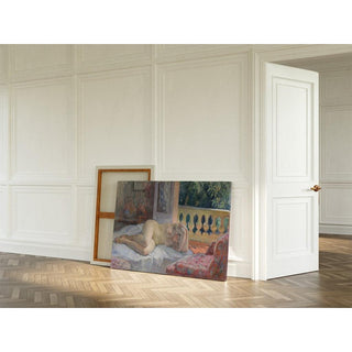 Nu Couché devant la Fenêtre Ouverte - Henri Lebasque | Reproduction Tableau Décoration murale affiche copie