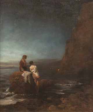 Oswald Achenbach - Night by the beach of Naples.webp